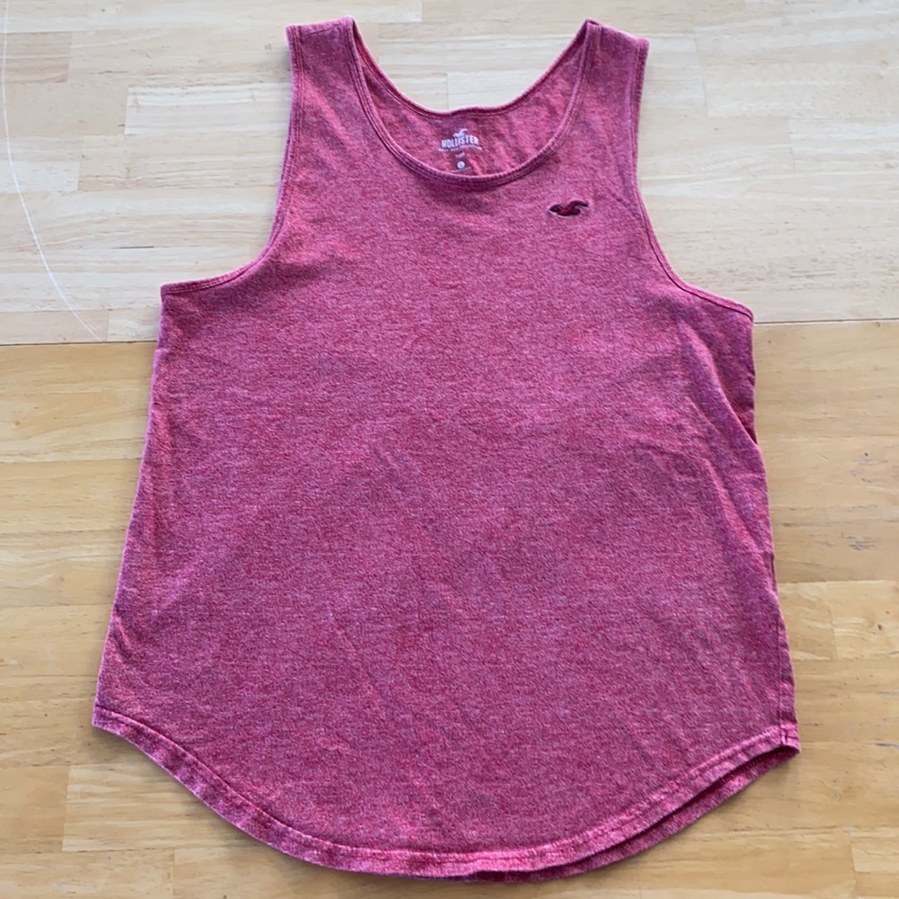 HOLLISTER Must Have Collection. Small Red/white Stretchy Tank Top %100 Cotton.